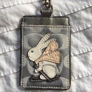 RARE Coach Ski Bunny Lanyard ID Badge Holder